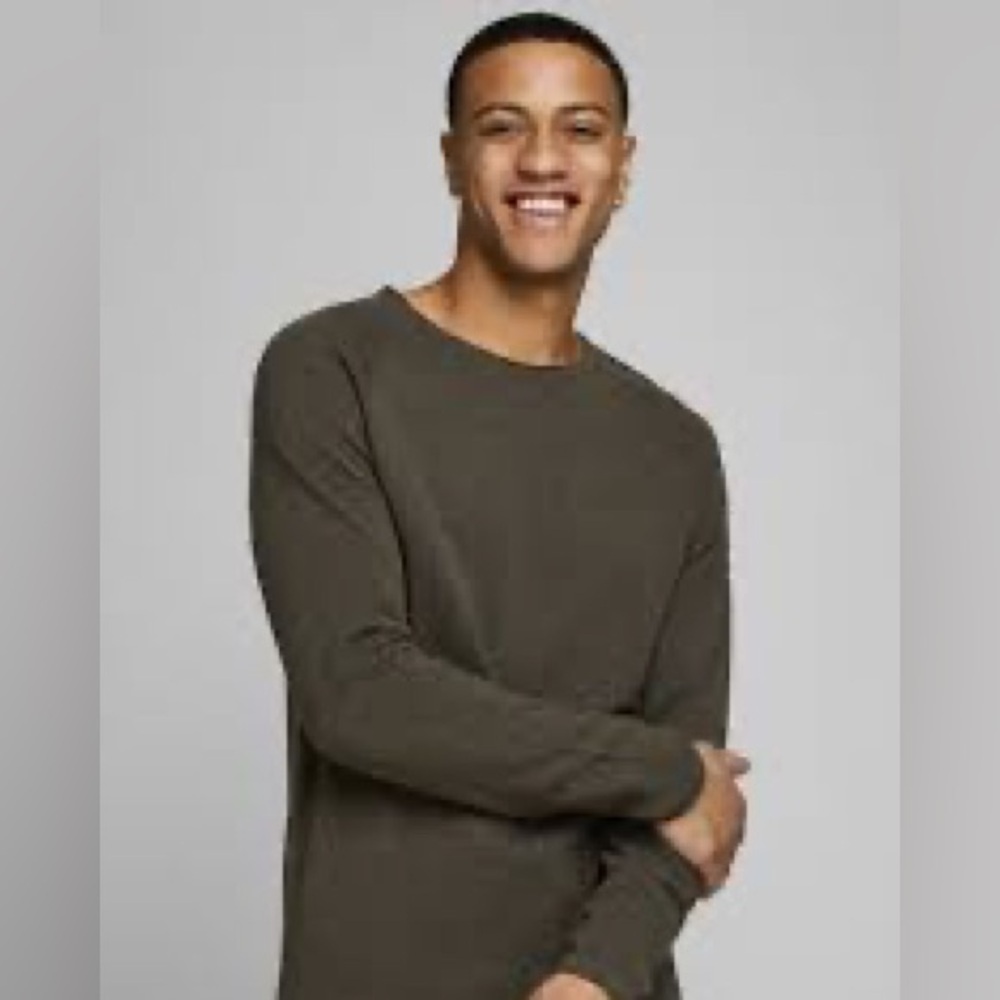 Jack and Jones Army Green Crew Waffle Knit Sweater Size XXL